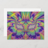 VIRGINIA ~ 3D Fractal Design Pattern ~ Multicolor Briefkaart (Voorkant / Achterkant)