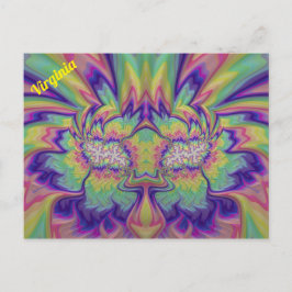 VIRGINIA ~ 3D Fractal Design Pattern ~ Multicolor Briefkaart
