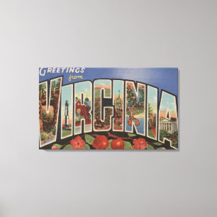 Virginia (appels/bloesems) - grote lettertjes canvas afdruk