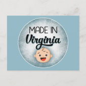 Virginia Baby Funny Blue New Boy Carte Postale (Devant)