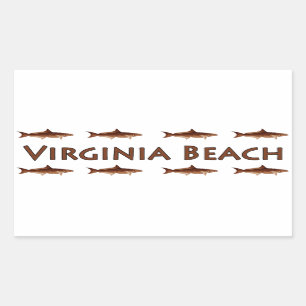 Virginia Beach Cobia Zoutwater Gevist Logo Rechthoekige Sticker