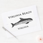 Virginia Beach (dolfijn logo) Rechthoekige Sticker (Envelop)