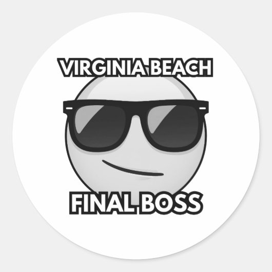 Virginia Beach Final Boss Cool Emoji Sticker (Voorkant)