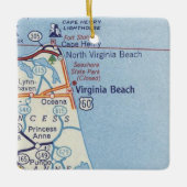 Virginia Beach  Map Keramisch Ornament (Voorkant)