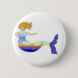 Virginia Beach Mermaid Round Ronde Button 5,7 Cm