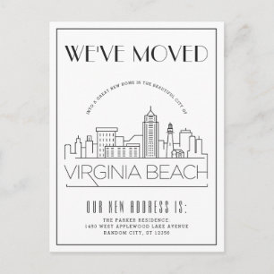 Virginia Beach Modern Deco   Adres Gewijzigd Aankondigingskaart