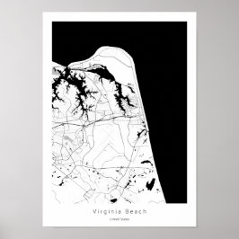 Virginia Beach Modern Minimale Abstracte Eenvoudig Poster