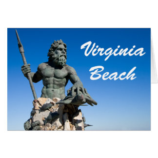 Virginia Beach Poseidon Statue avec texte blanc