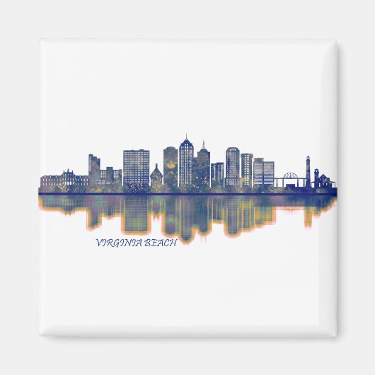 Virginia Beach Skyline Magneet (Voorkant)