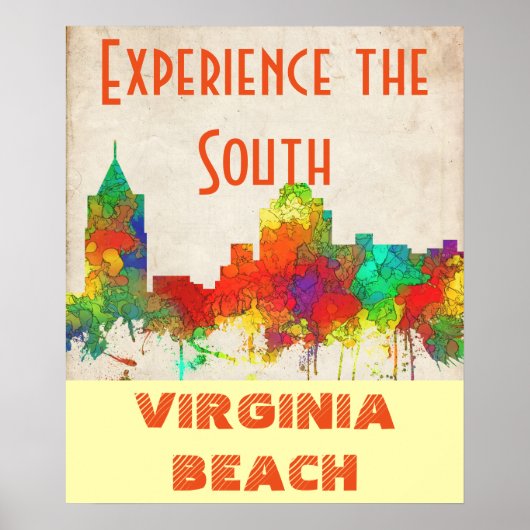 VIRGINIA BEACH SKYLINE POSTER (Voorkant)
