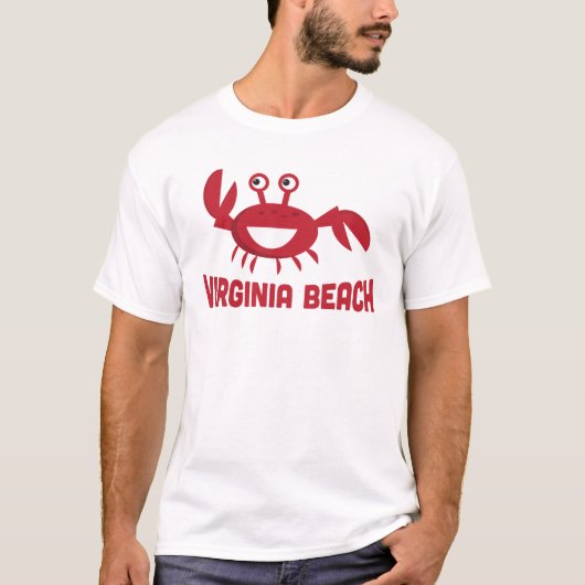 Virginia Beach T-shirt - Funny Red Crab (Voorkant)