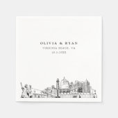 Virginia Beach Trouwpapier Cocktail servet (Voorkant)