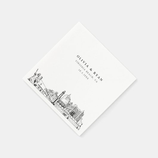 Virginia Beach Trouwpapier Cocktail servet (Hoek)
