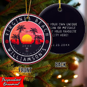 Virginia Beach USA Retro Sunset Souvenirs 80s Keramisch Ornament