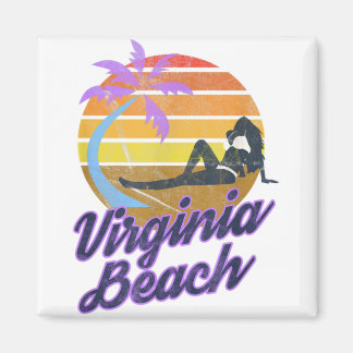 Virginia Beach USA Retro Surf Backpackaging Americ Magneet