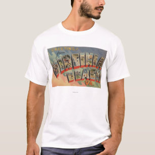 Virginia Beach, Virginia - Large Letter Scenes T-shirt