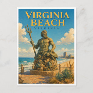 Virginia Beach Virginia Neptunus Beeld GeoSaga Briefkaart