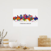 Virginia Beach Virginia Skyline Poster (Keuken)