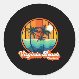 Virginia Beach Virginia Summer 90s Beach S Ronde Sticker