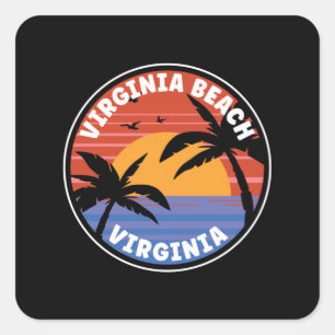 Virginia Beach Virginia Sunset Paradise Vierkante Sticker