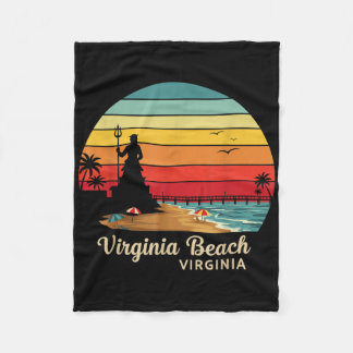 Virginia Beach Virginia Travel Summer Family Vacat Fleece Deken