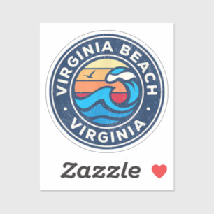 Virginia Beach Virginia VA  Nautical Waves Sticker