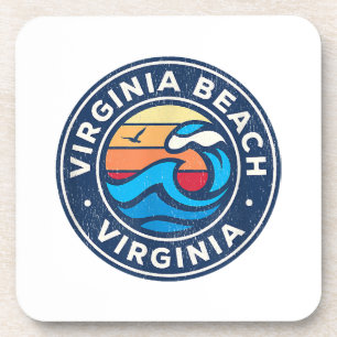 Virginia Beach Virginia VA Oude Zeevaartgolven Bier Onderzetter