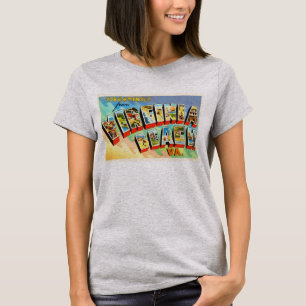 Virginia Beach Virginia VA Vintage Travel Briefkaa T-shirt