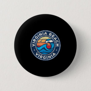 Virginia Beach Virginia via nautische golven Ronde Button 5,7 Cm