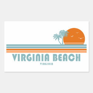 Virginia Beach Virginia Zon Palmboom Rechthoekige Sticker
