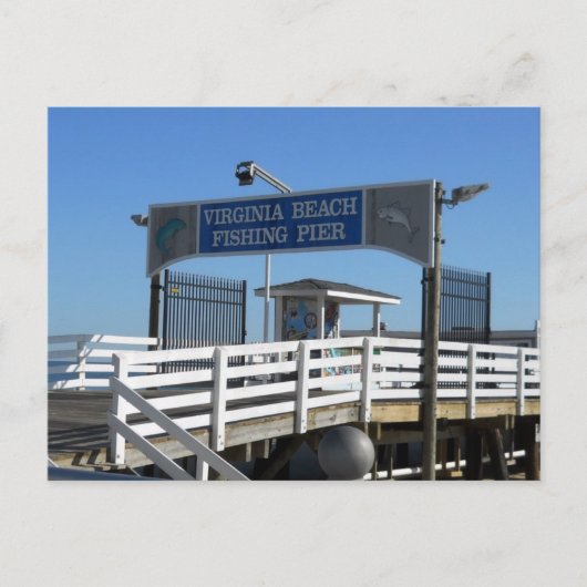 Virginia Beach Vissen Pier Briefkaart (Voorkant)