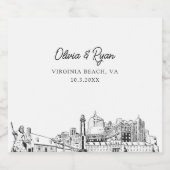 Virginia Beach Wedding Champagne Étiquette (Étiquettes simples)