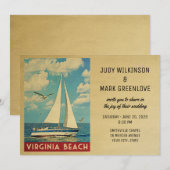 Virginia Beach Wedding Invitation Sailboat Kaart (Voorkant / Achterkant)