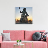 Virginia Beachs King Neptune Satue Canvas Afdruk (Insitu (Woonkamer))