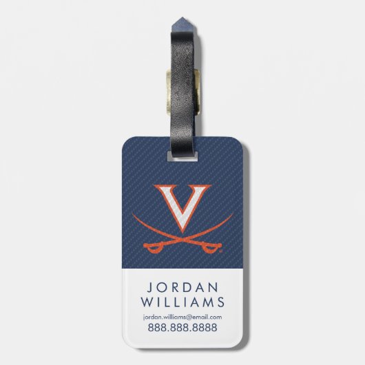 Virginia Cavaliers Carbon Fiber Bagagelabel (Achterkant verticaal)