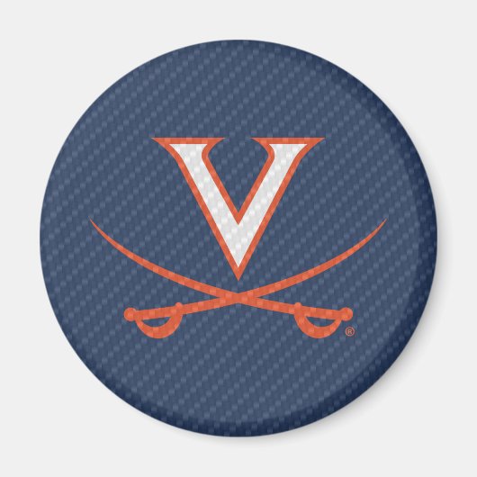 Virginia Cavaliers Carbon Fiber Magneet (Voorkant)