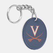Virginia Cavaliers Carbon Fiber Sleutelhanger (Voorkant Links)