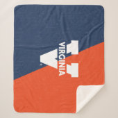 Virginia Cavaliers Color Block Distress Sherpa Deken (Voorkant)