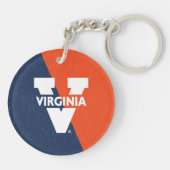 Virginia Cavaliers Color Block Distress Sleutelhanger (Achterkant)