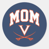 Virginia Cavaliers Mama Ronde Sticker (Voorkant)