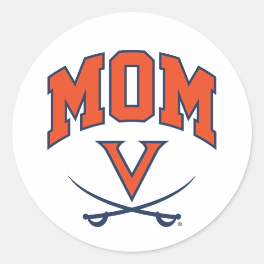 Virginia Cavaliers Mama Ronde Sticker (Voorkant)