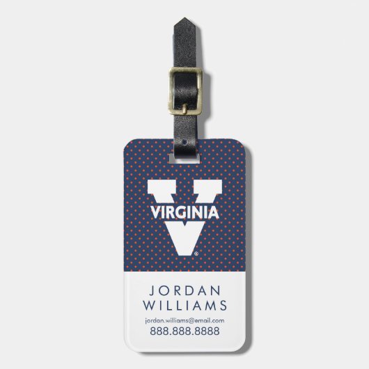 Virginia Cavaliers Polka Dots Bagagelabel (Voorkant verticaal)