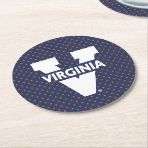 Virginia Cavaliers Polka Dots Ronde Kartonnen Onderzetter