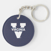 Virginia Cavaliers Polka Dots Sleutelhanger (Achterkant)