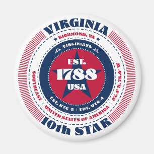 Virginia Circle Typographie Souvenir Magnet