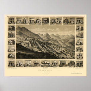 Virginia City, NV Panoramic Map - 1861 Poster
