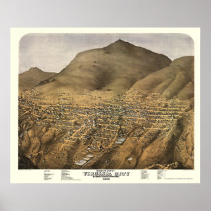 Virginia City, NV Panoramic Map - 1875 Poster