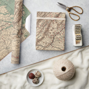  Virginia Civil War Battlefields Map, 1895 Cadeaupapier