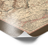 Virginia Civil War Battlefields Map, 1895 Foto Afdruk (Hoek)