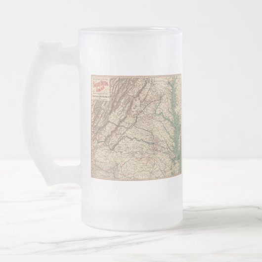 Virginia Civil War Battlefields Map, 1895 Matglas Bierpul (Links)